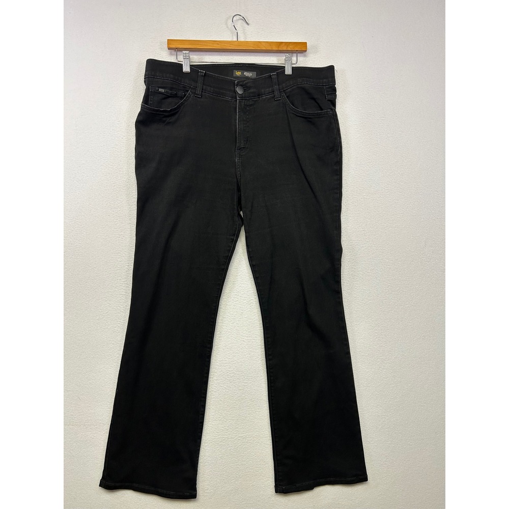 Workwear Lee Women 20W Black Flex Motion Regular Fit Bootcut Mid Rise Jeans